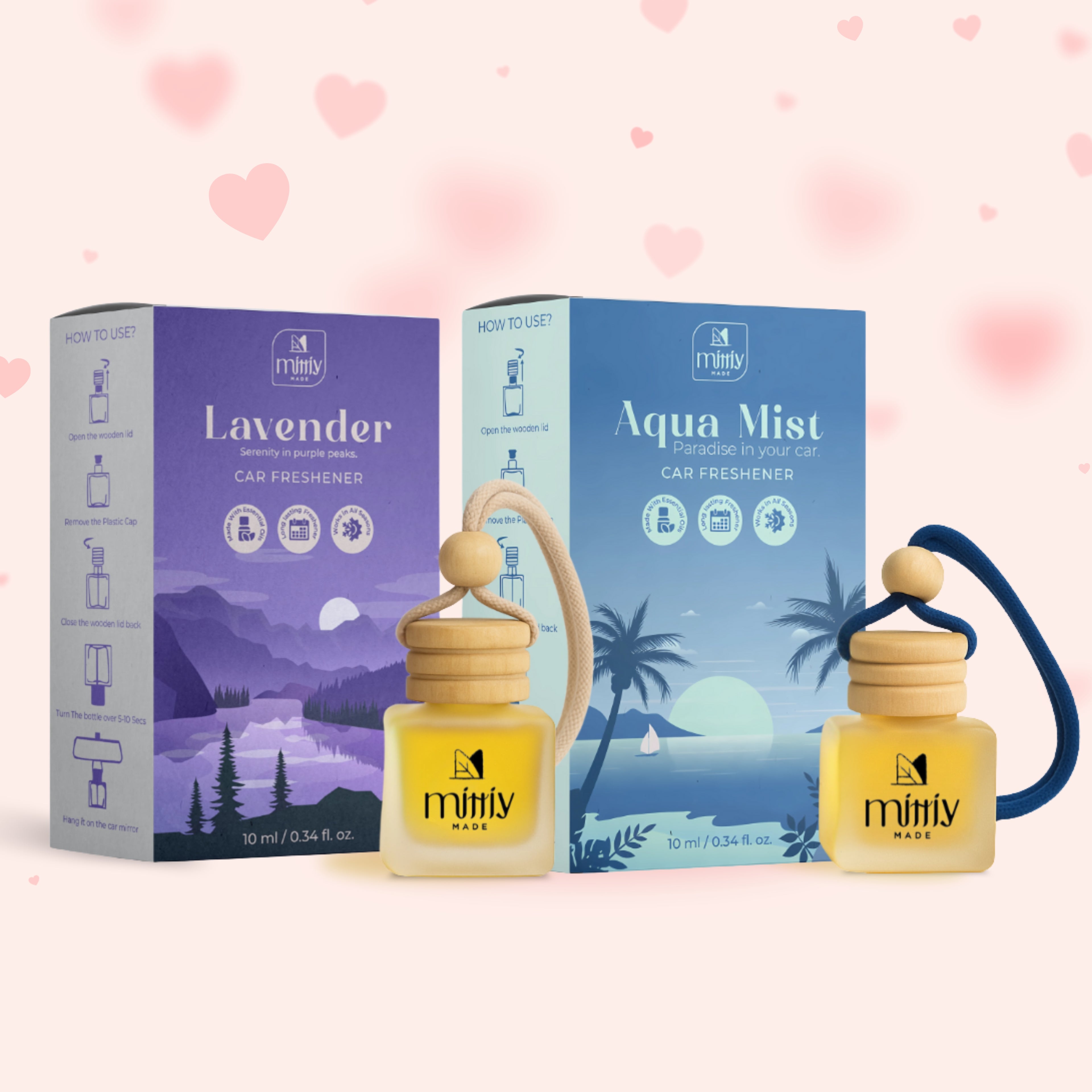 Pack of 2 ~ Lavender & Aqua Mist Car Perfume