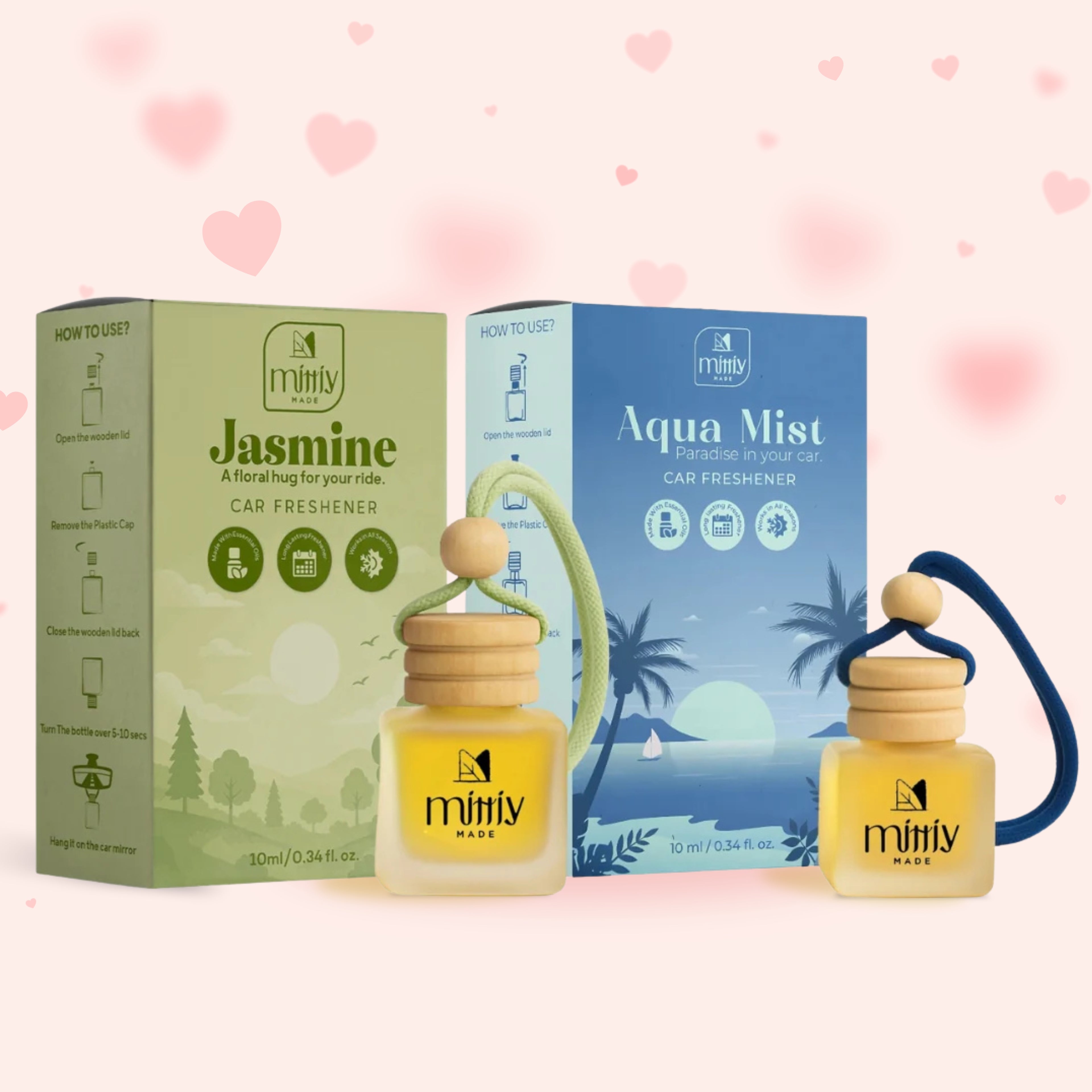 Pack of 2 ~ Jasmine & Aqua Mist Car Perfume