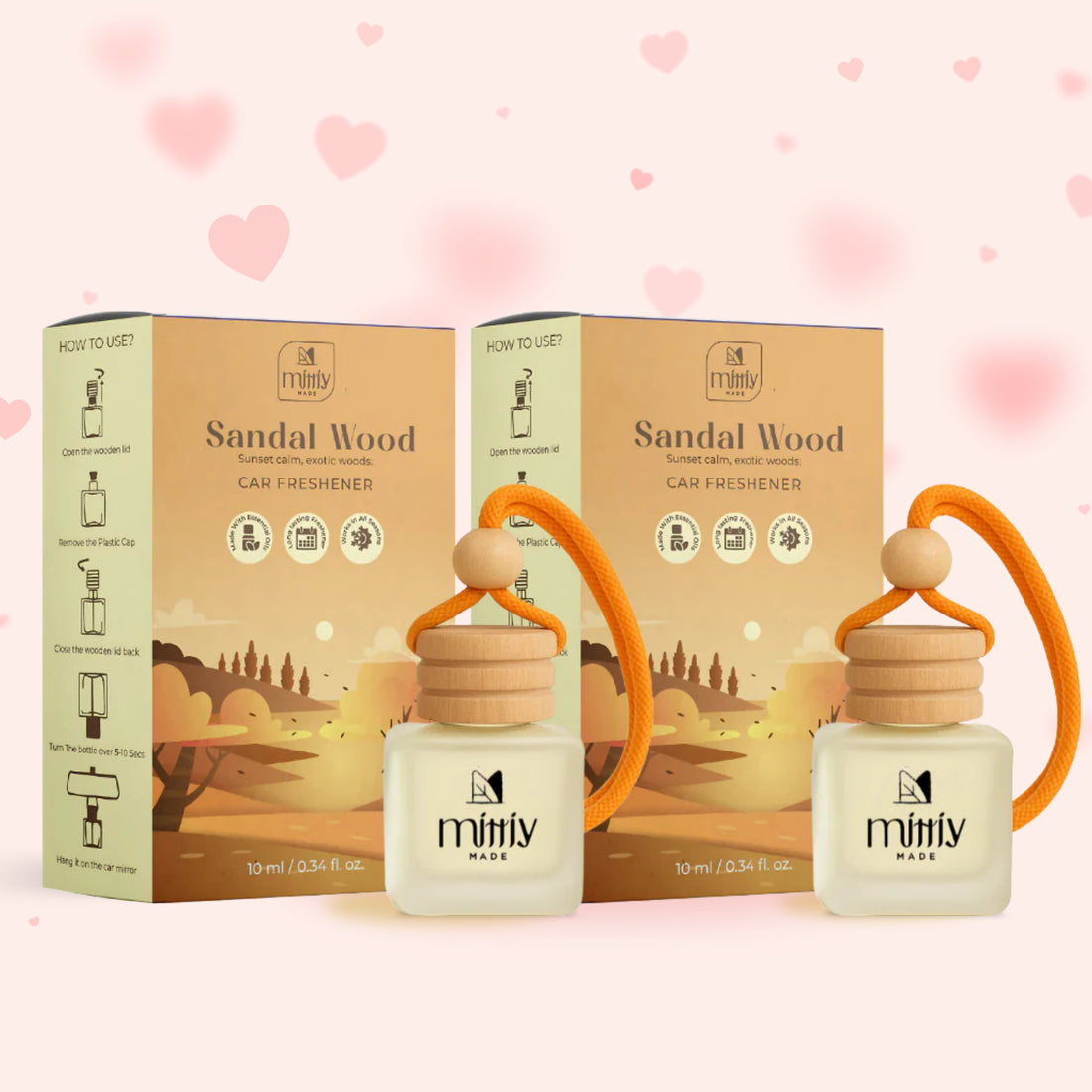 Pack of 2 ~ Sandalwood Car Perfume