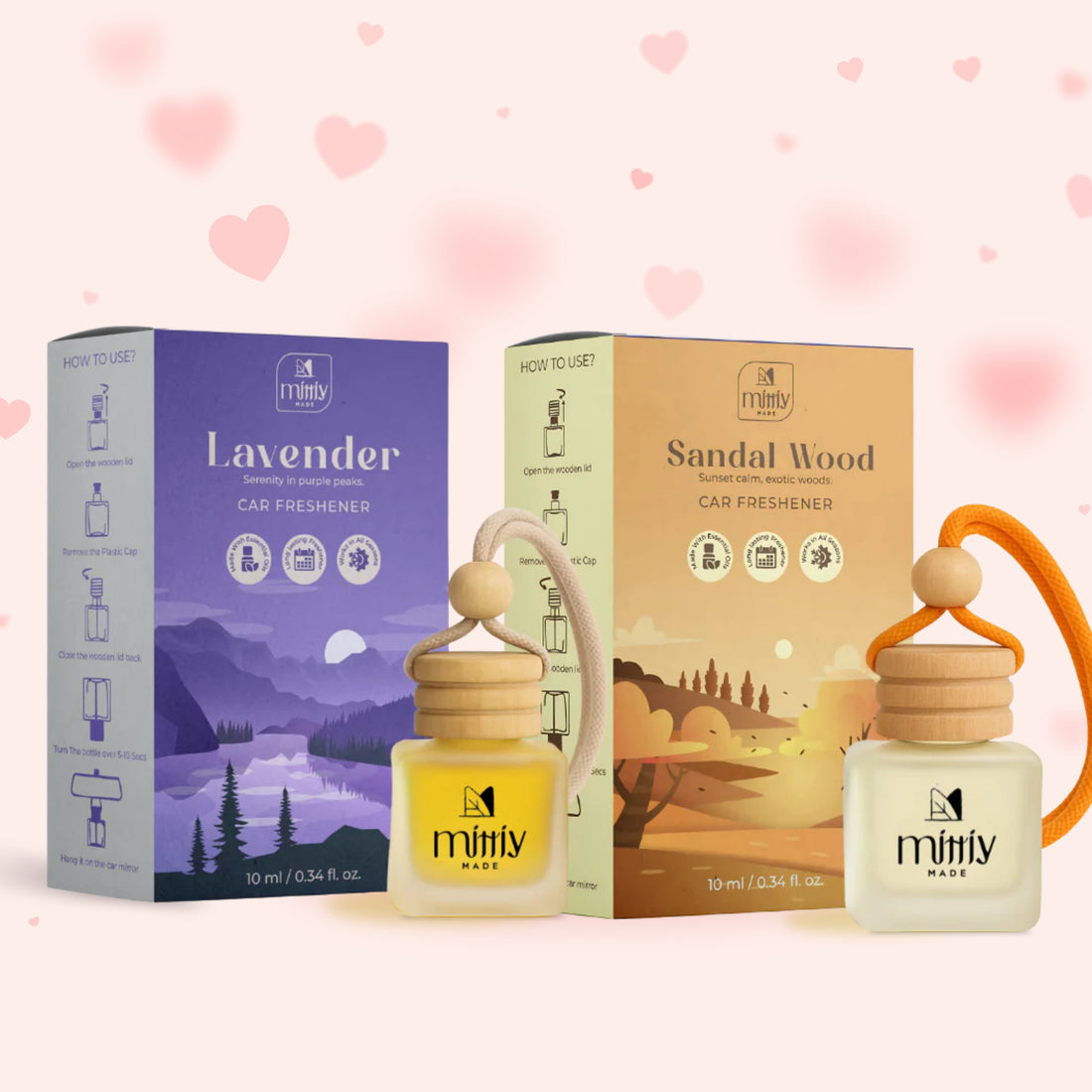 Pack of 2 ~ Lavender &amp; Sandalwood Car Perfume