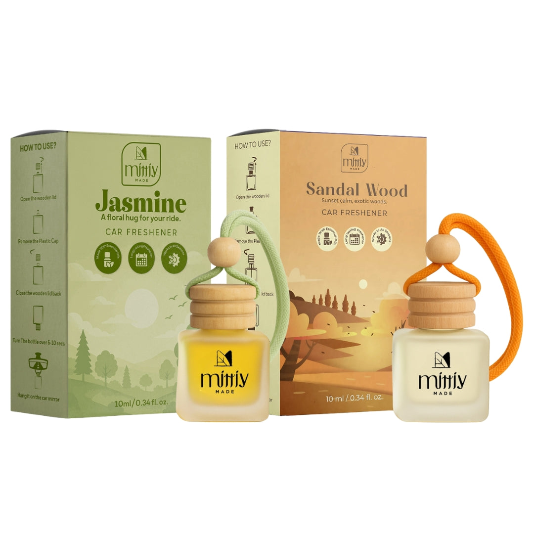 Pack of 2 ~ Sandalwood & Jasmine Car Perfume
