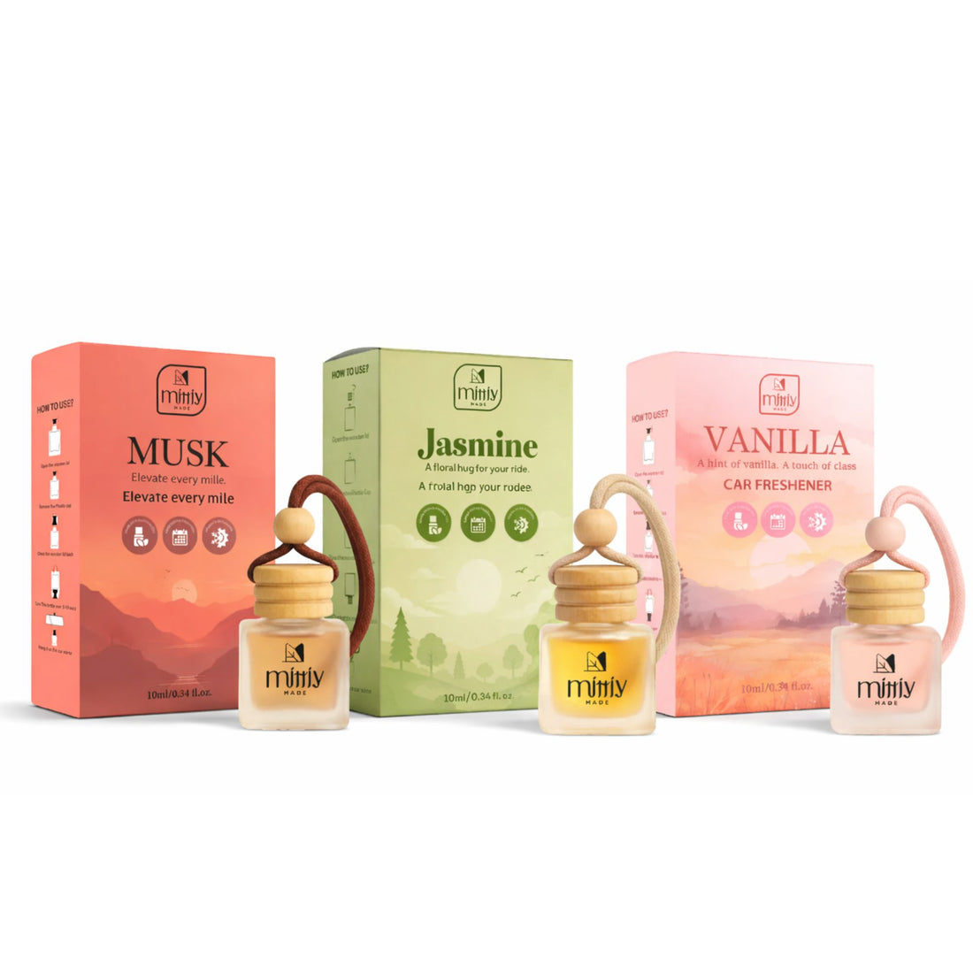 Sweet Musk Car Perfume Trio