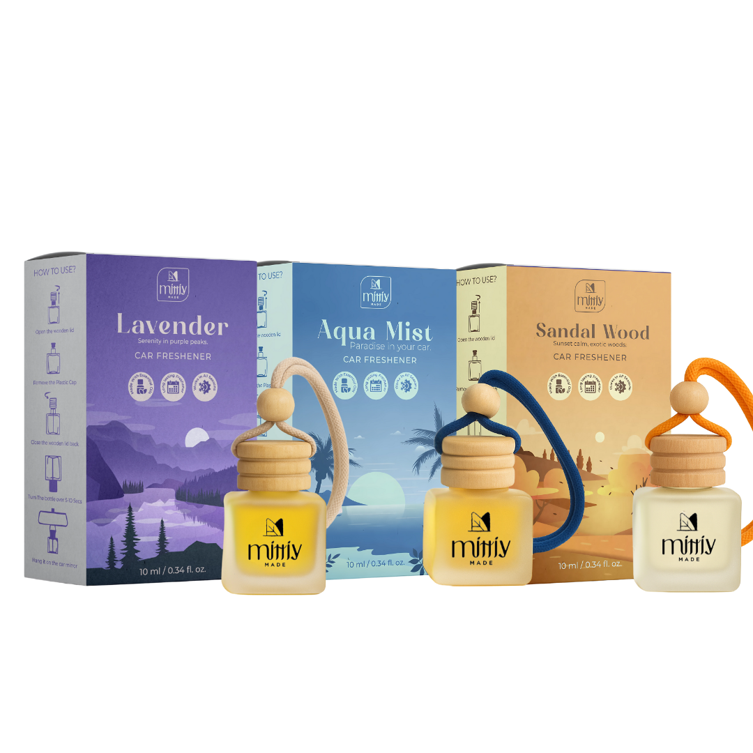 Pack of 3 ~ Essential Oil Car Perfume