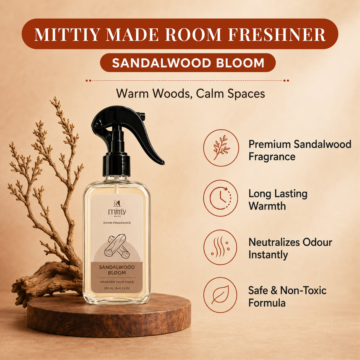 Warm Woods (Room freshner Sandalwood)