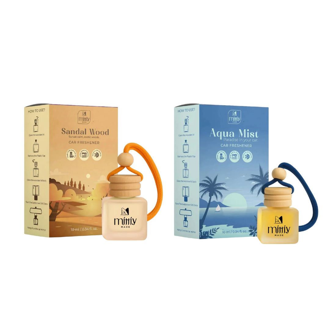 Pack of 2 ~ Sandalwood &amp; Aqua Mist Car Perfume