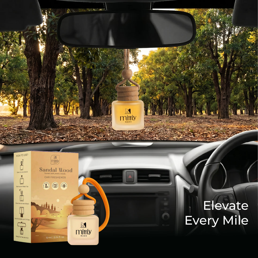 Pack of 2 ~ Sandalwood &amp; Aqua Mist Car Perfume